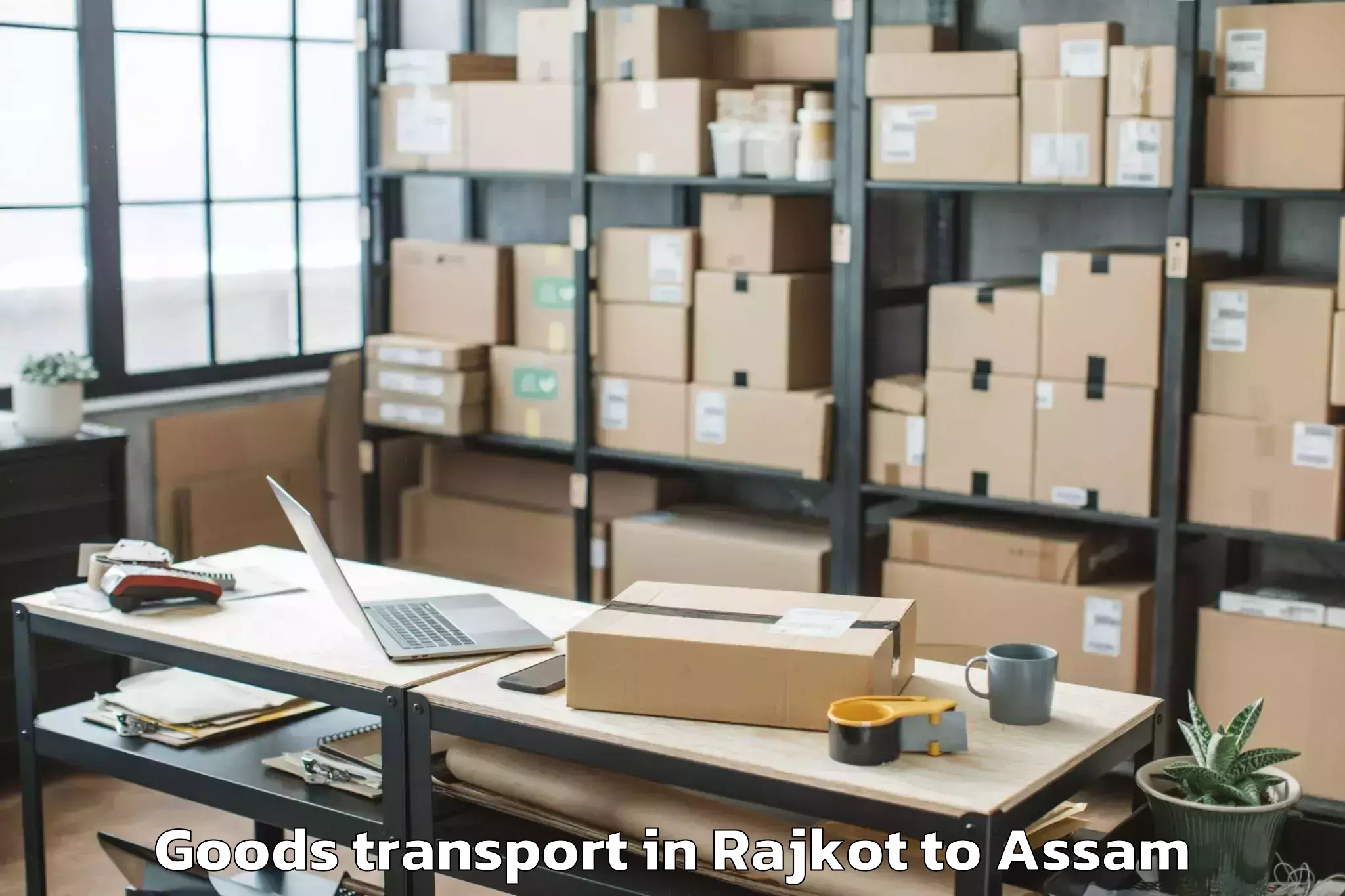 Hassle-Free Rajkot to Bodoland University Kokrajhar Goods Transport